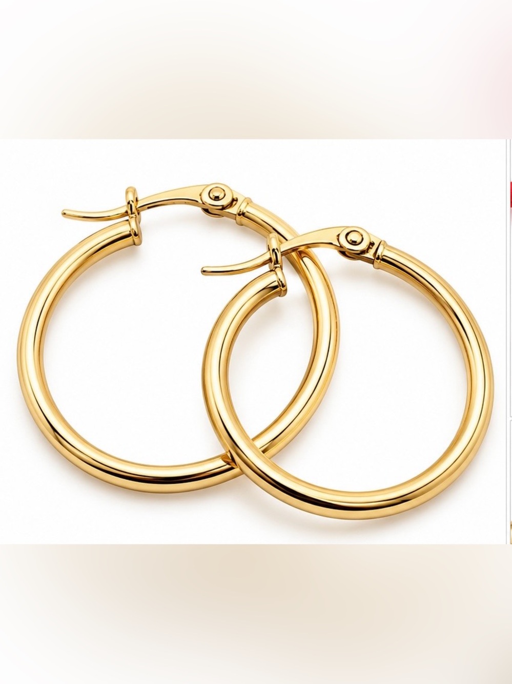 Polished Gold Hoop Earrings for Women